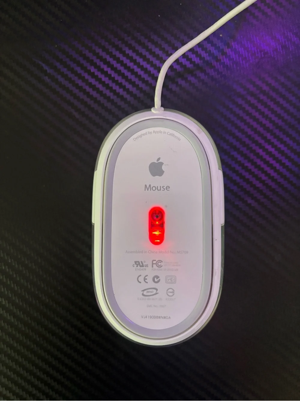 Apple White Wired USB Mouse Pair with Clear Protective Shells